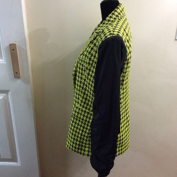 NWT Circus NY unique funky bold Sulphur Spring Houndstooth Blazer Bomber - Picture 4 of 16